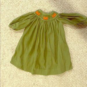 Fall/Thanksgiving smocked long sleeved dress 18M